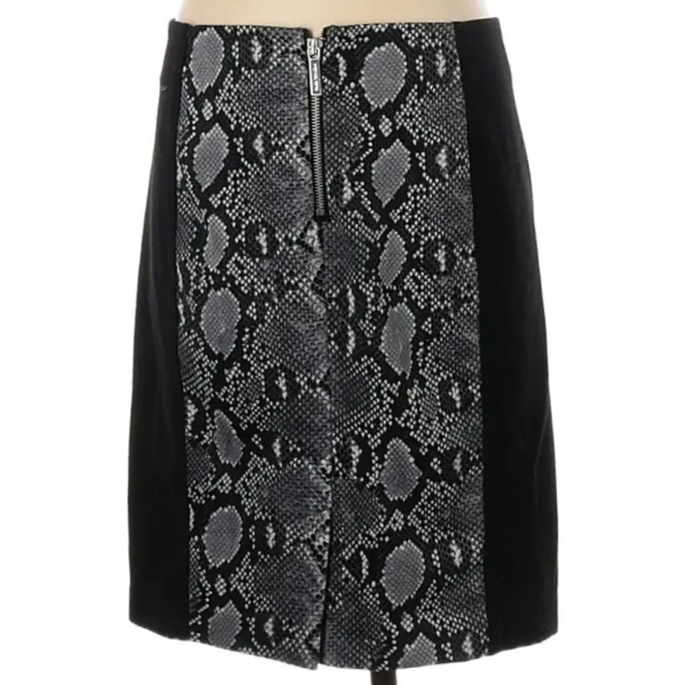 MK Michael Kors Snake Print Midi Skirt